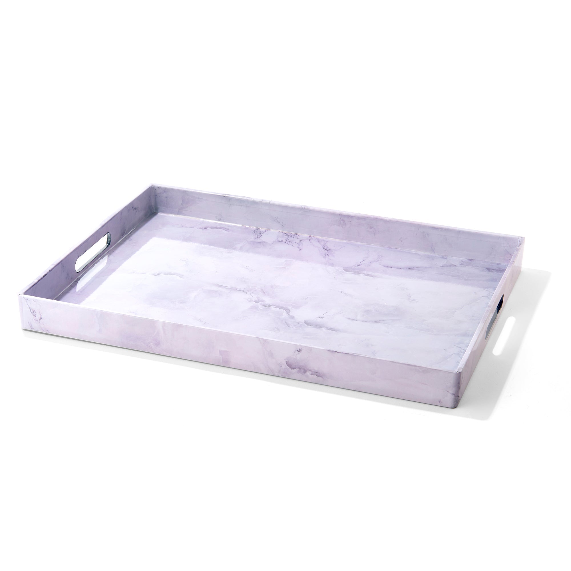 Marble Finish Gray Rectangular Tray