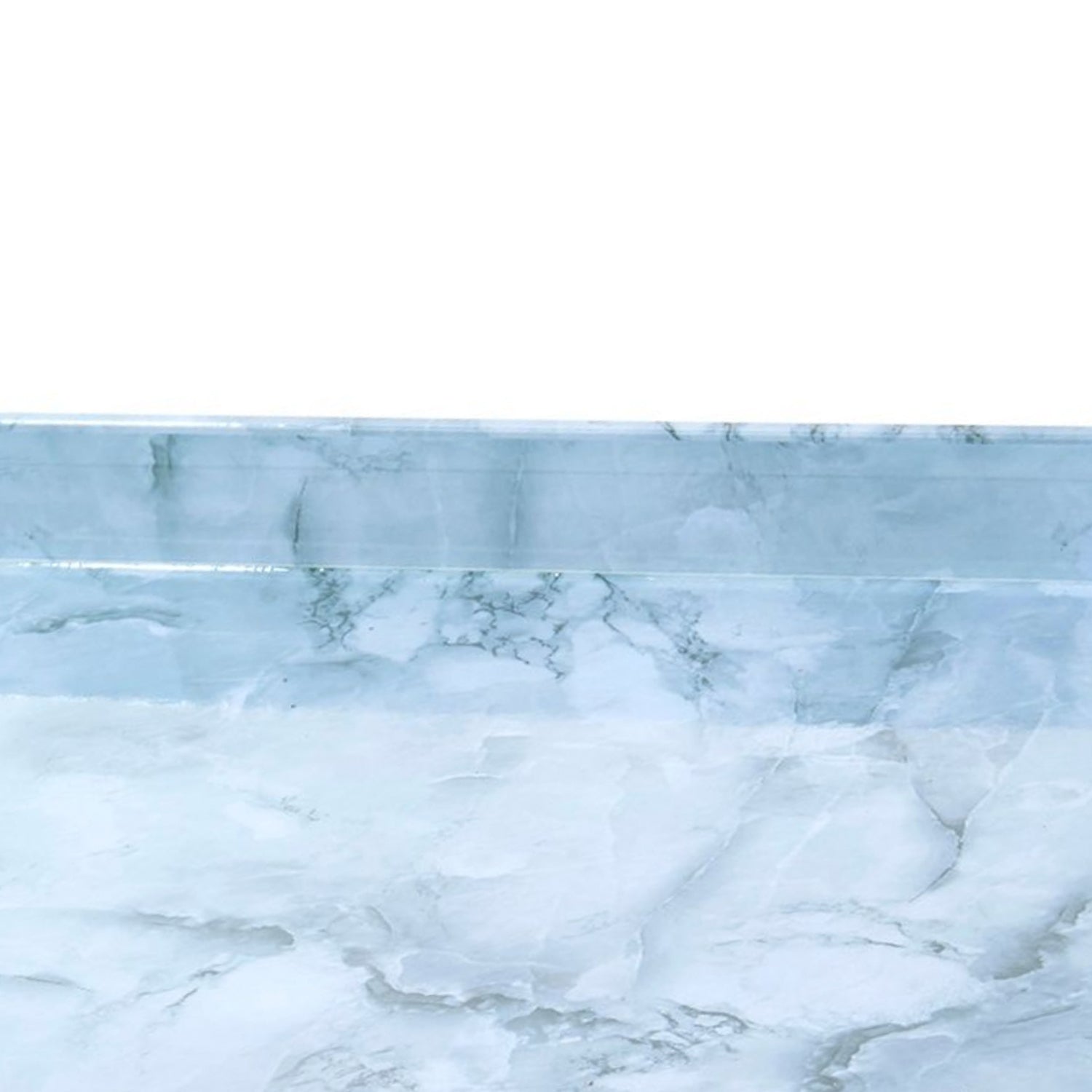 Marble Finish Steel Blue Rectangular Tray - 14x19" Sophisticated Serving Tray