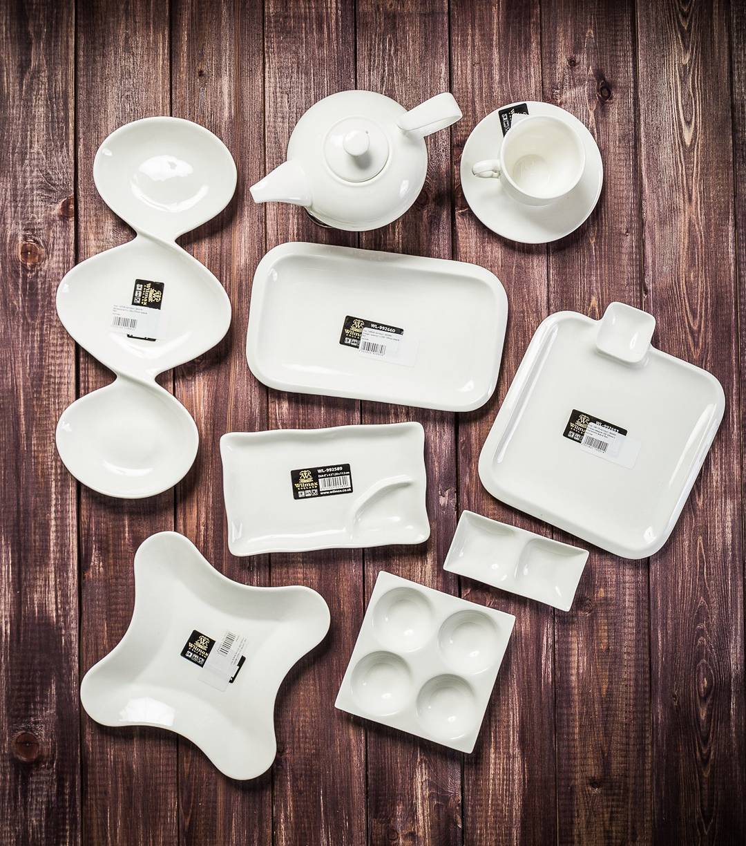White Rectangle Dish With Sauce Compartment 8" inch X 4.5" inch | 20 X 11.5 Cm