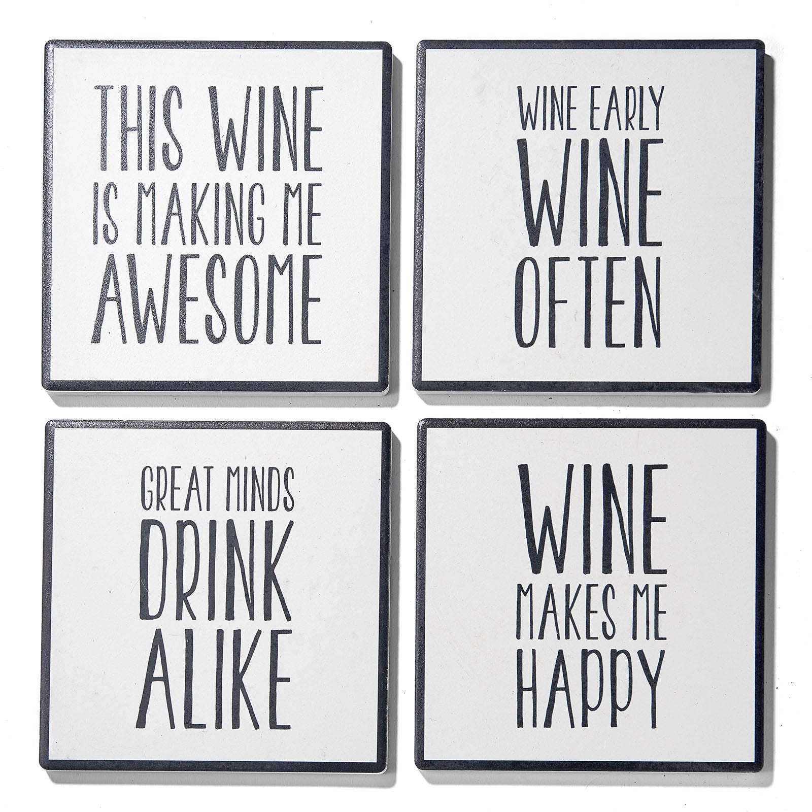 Wine Often Set of 4 Ceramic Coasters