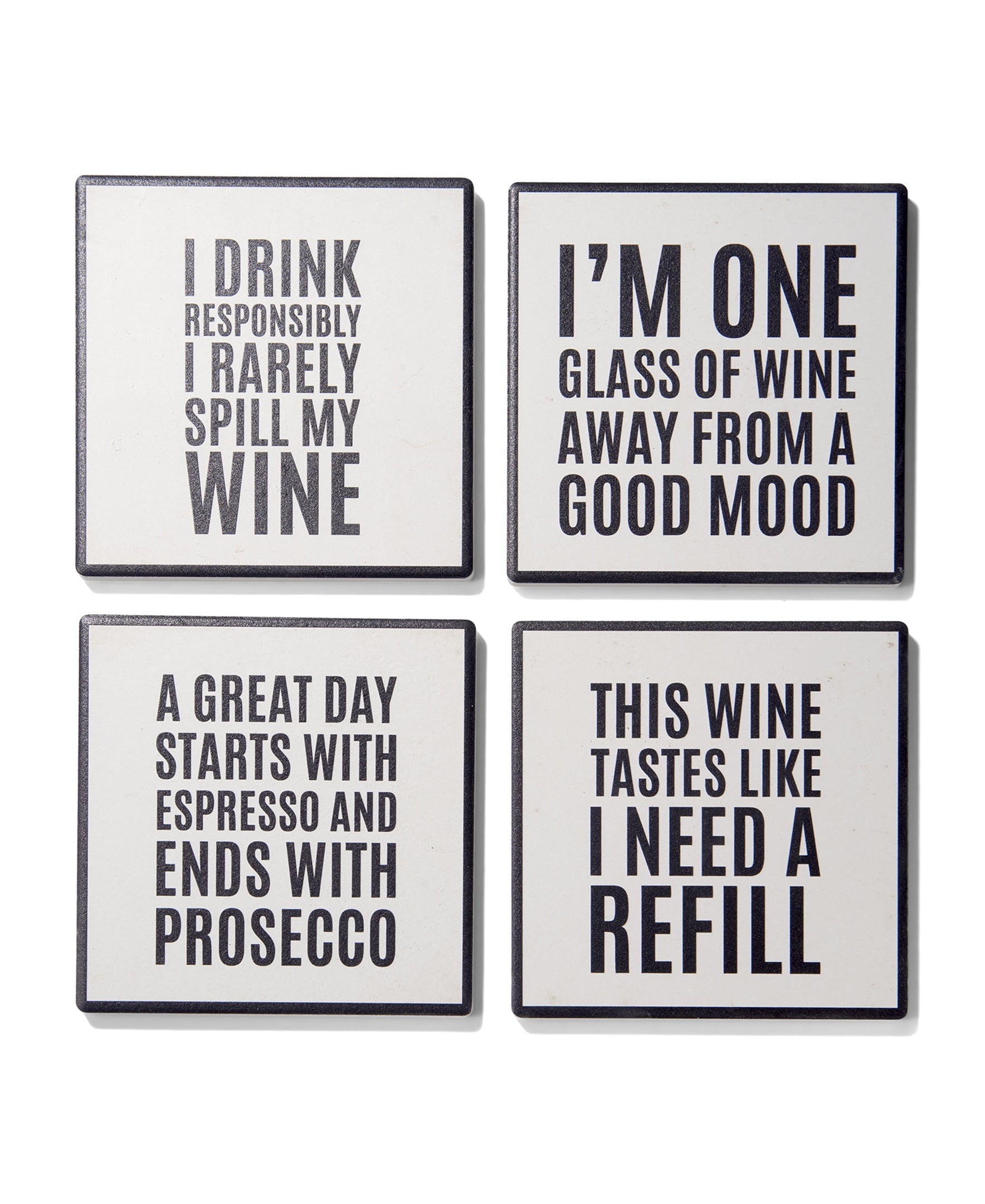Wine Sentiments Set of 4 Ceramic Coasters
