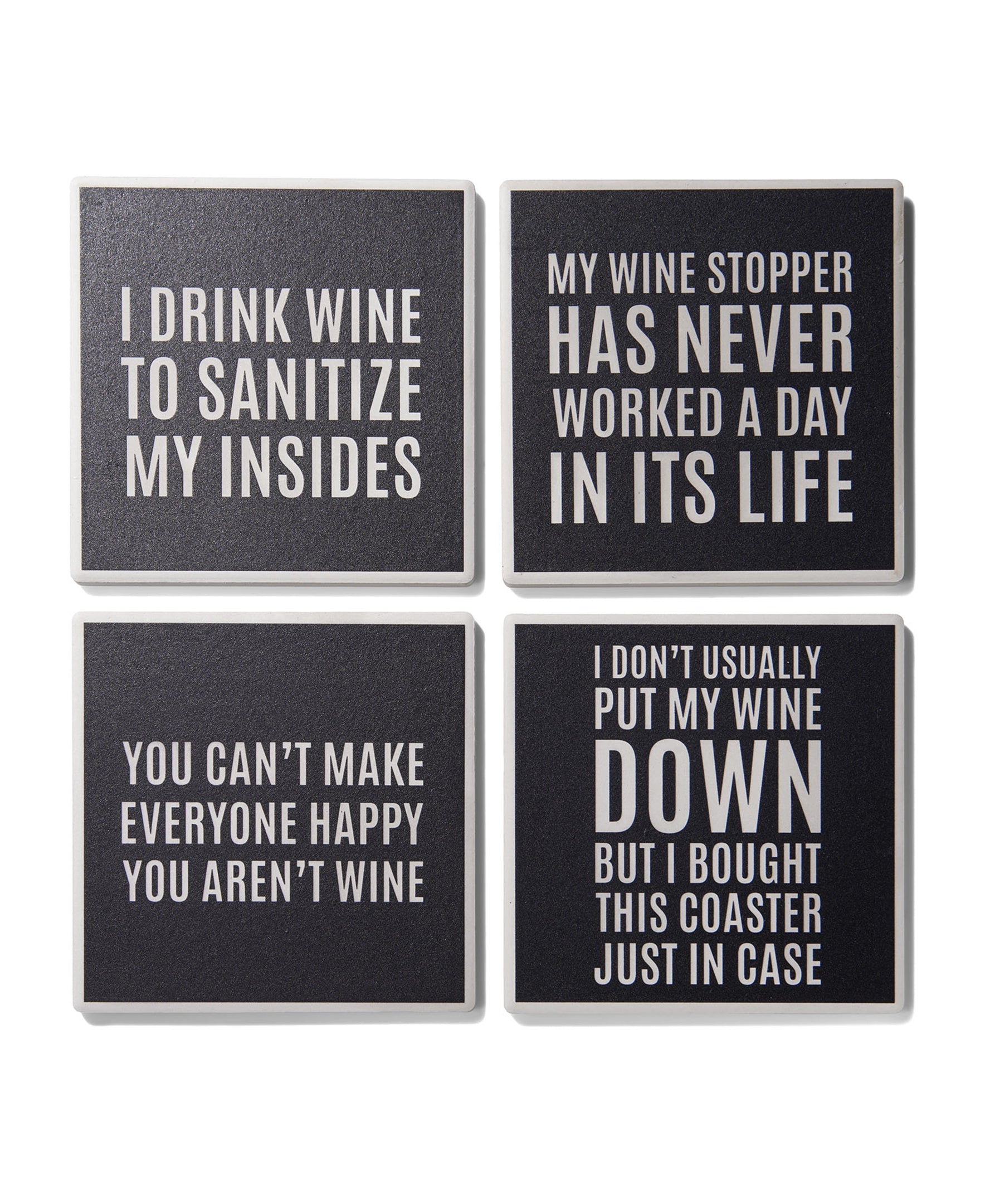 Cocktail Hour Sentiments Set of 4 Ceramic Coasters