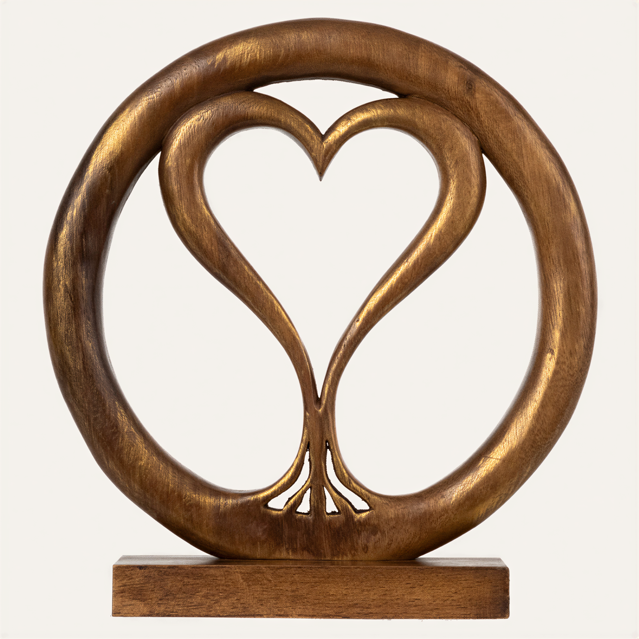 Solid Wood Heart Sculpture – Handcrafted Wood Art, Unique Gift for Mom & Mantel Decor