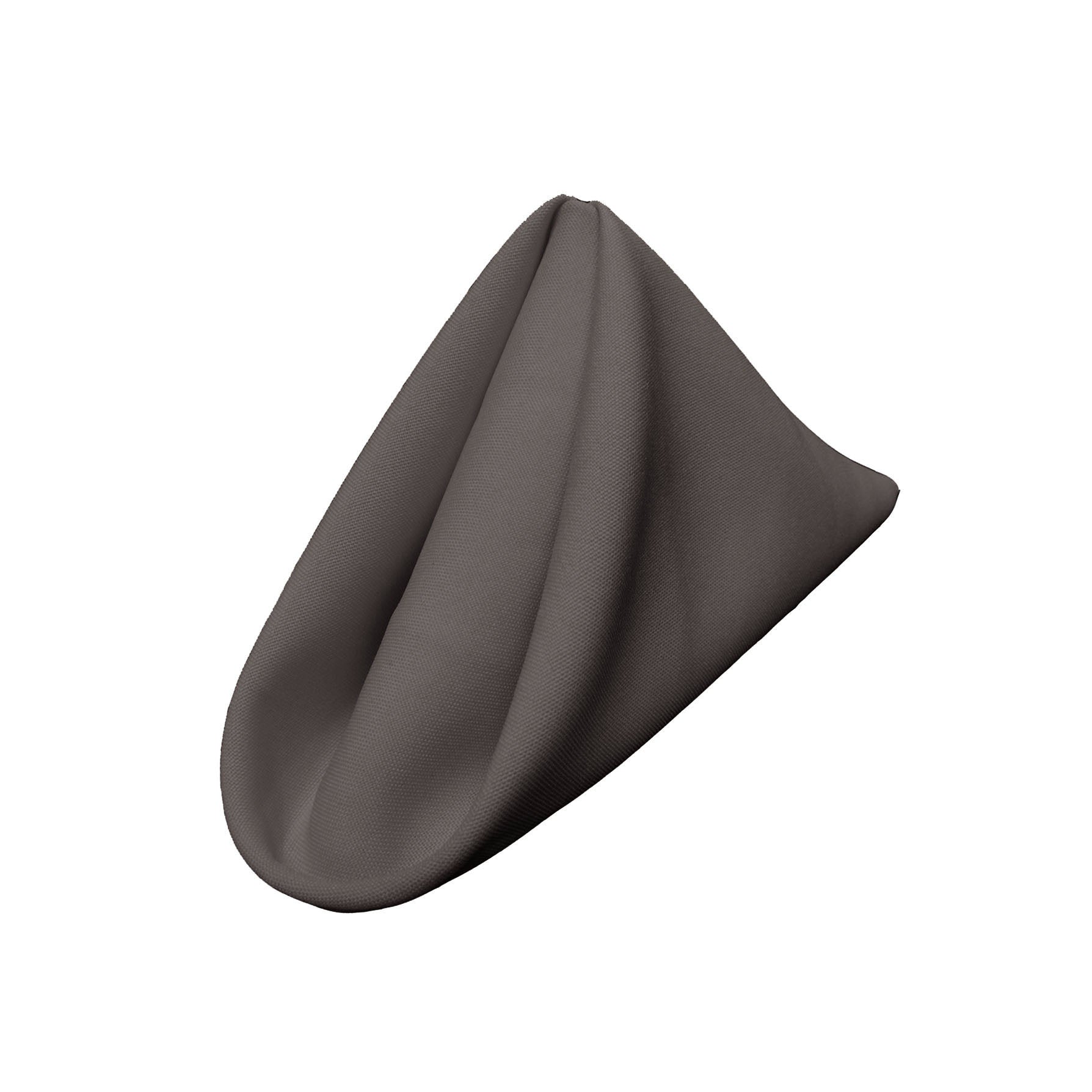 La Linen Pack-10 Polyester Poplin Napkin 18 By 18-Inch, Charcoal