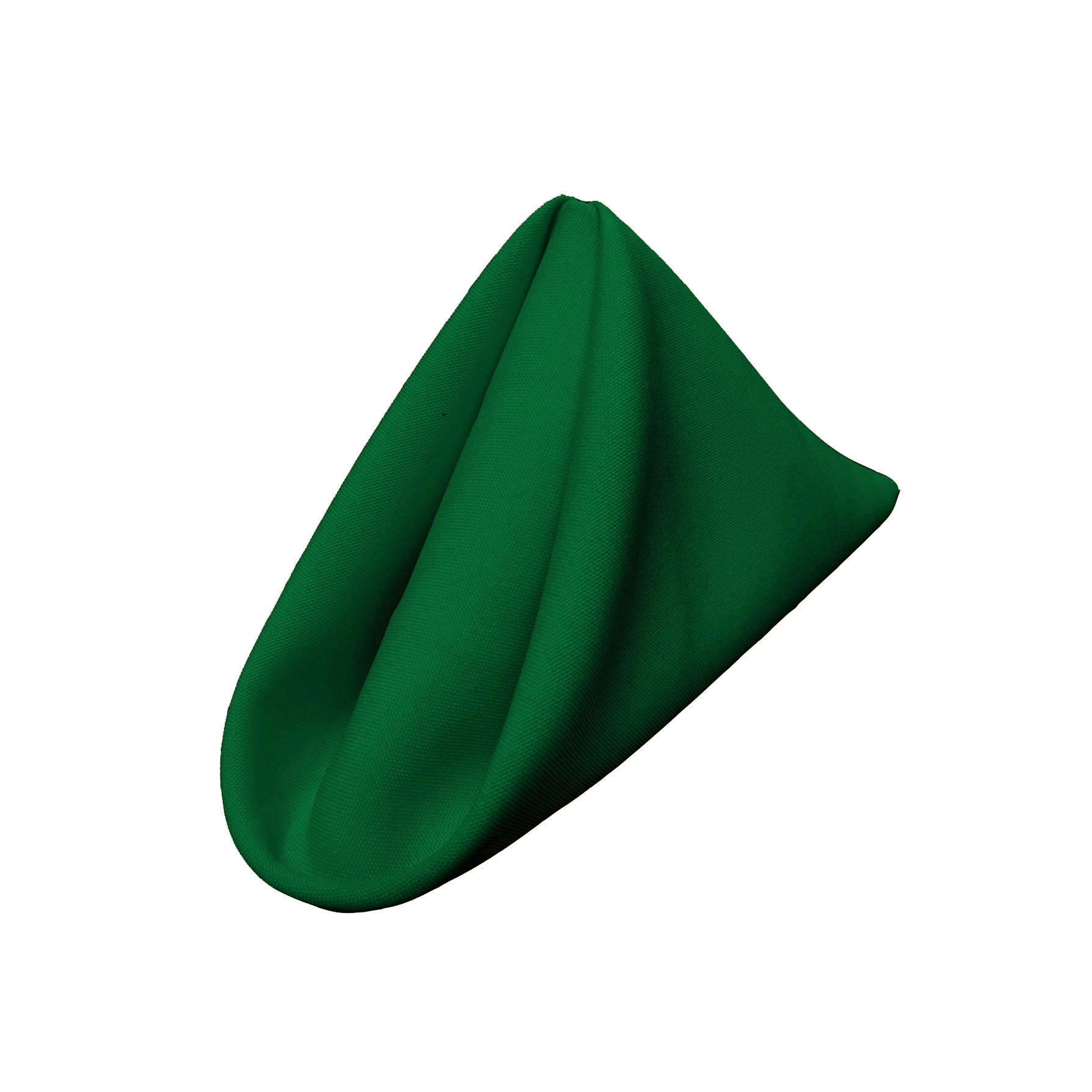 La Linen Pack-10 Polyester Poplin Napkin 18 By 18-Inch, Emerald Green