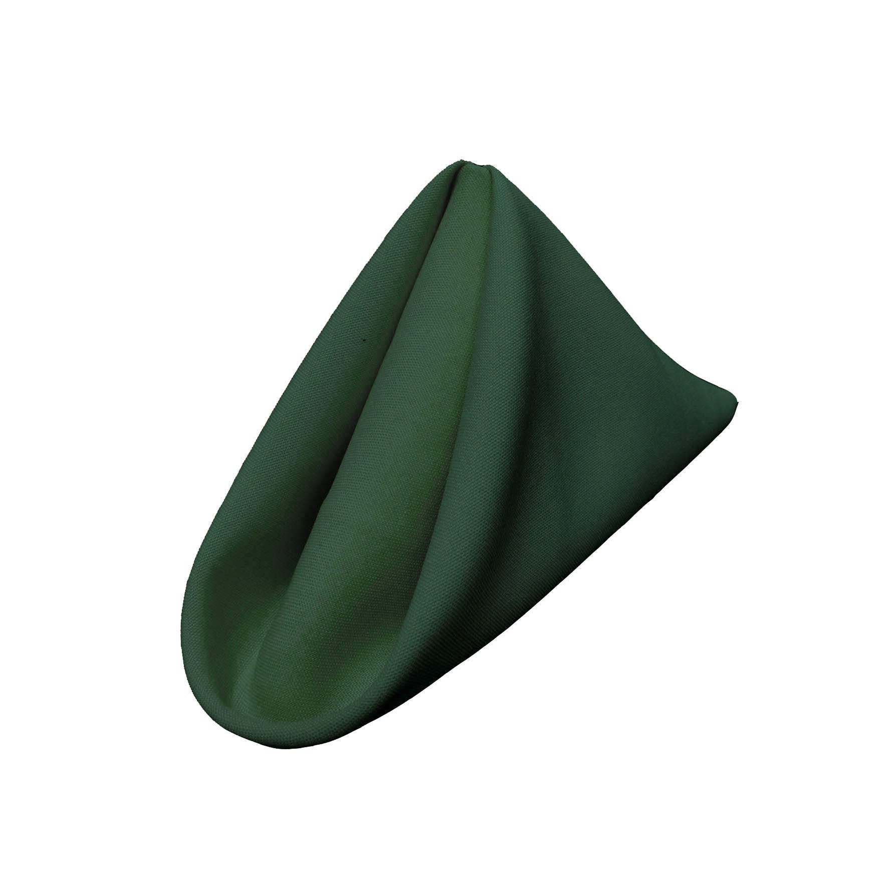 La Linen Pack-10 Polyester Poplin Napkin 18 By 18-Inch, Hunter Green
