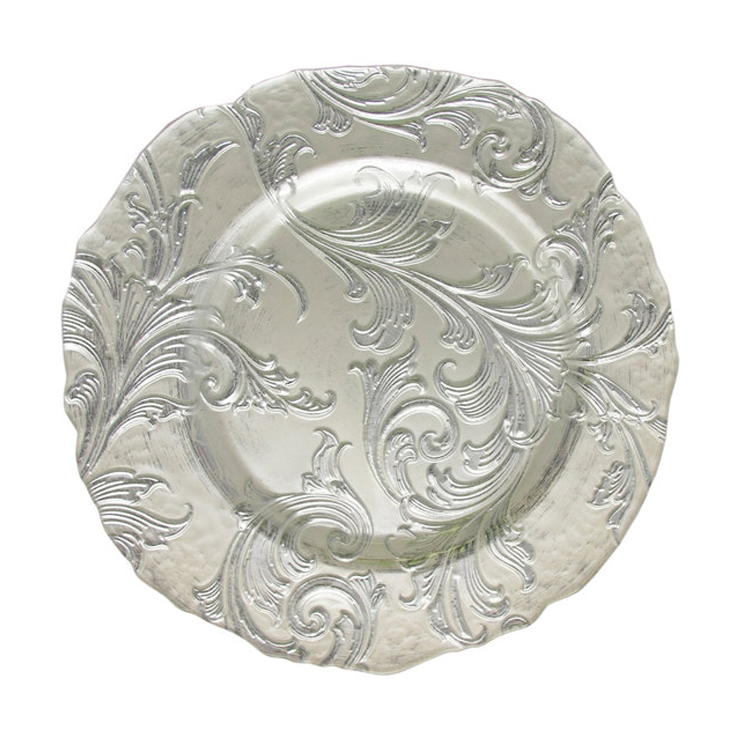 Vanessa Glass Charger Plates 4-Piece Set - Silver 13" D