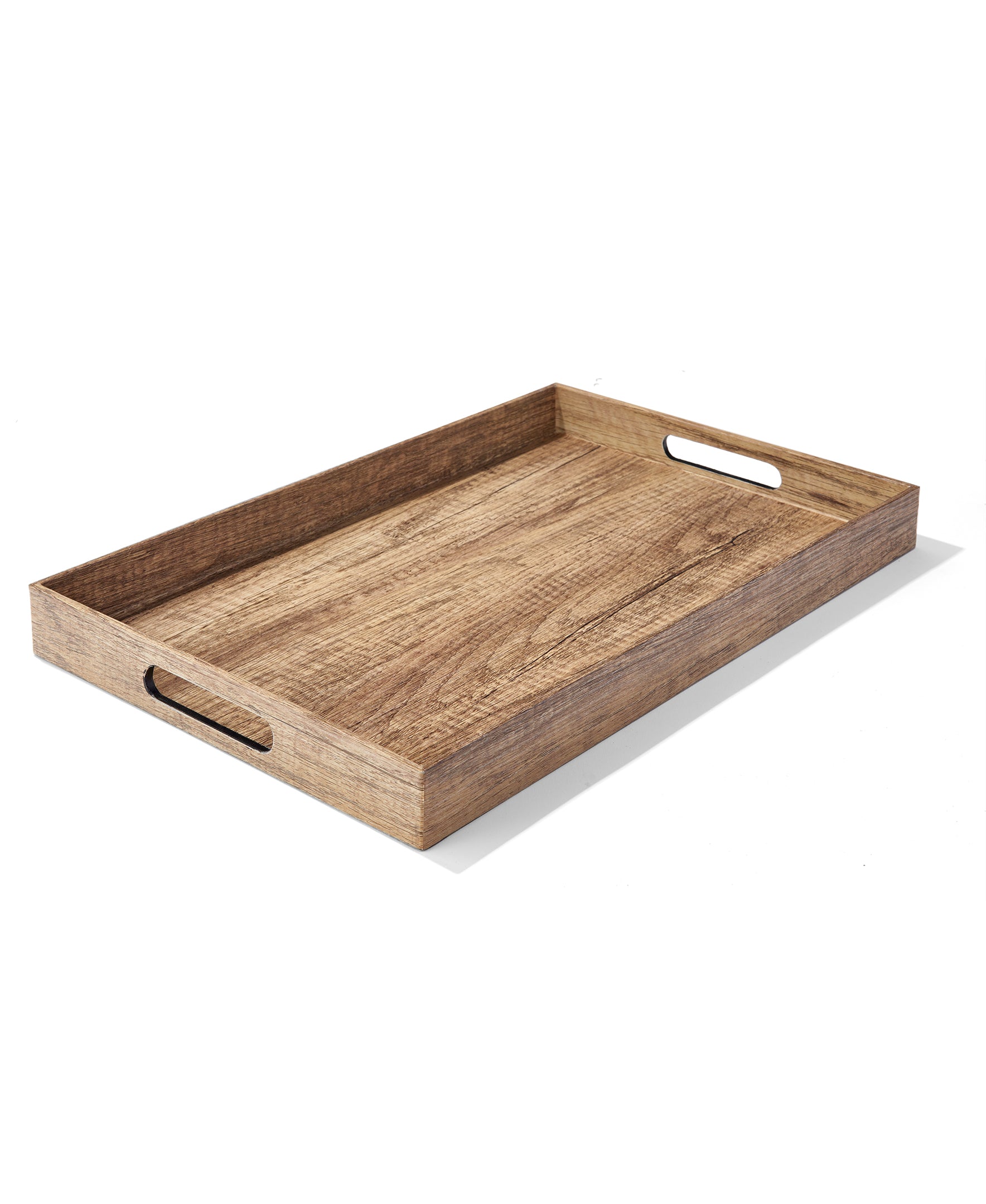 MAPLE WOOD FINISH SET OF 2 RECT TRAY 14X19", 12 X 18"