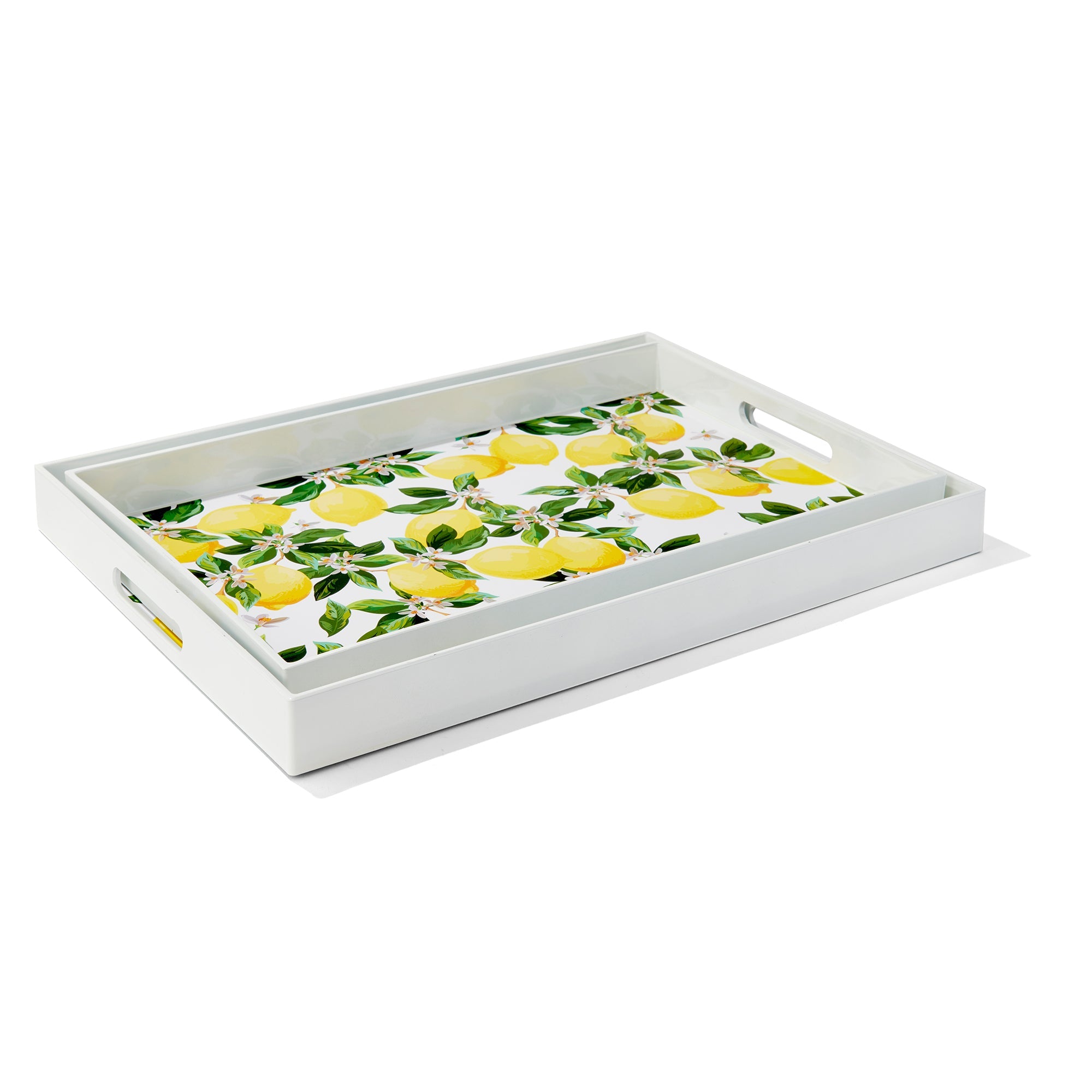 Blossoms & Lemons Set Of 2 Trays