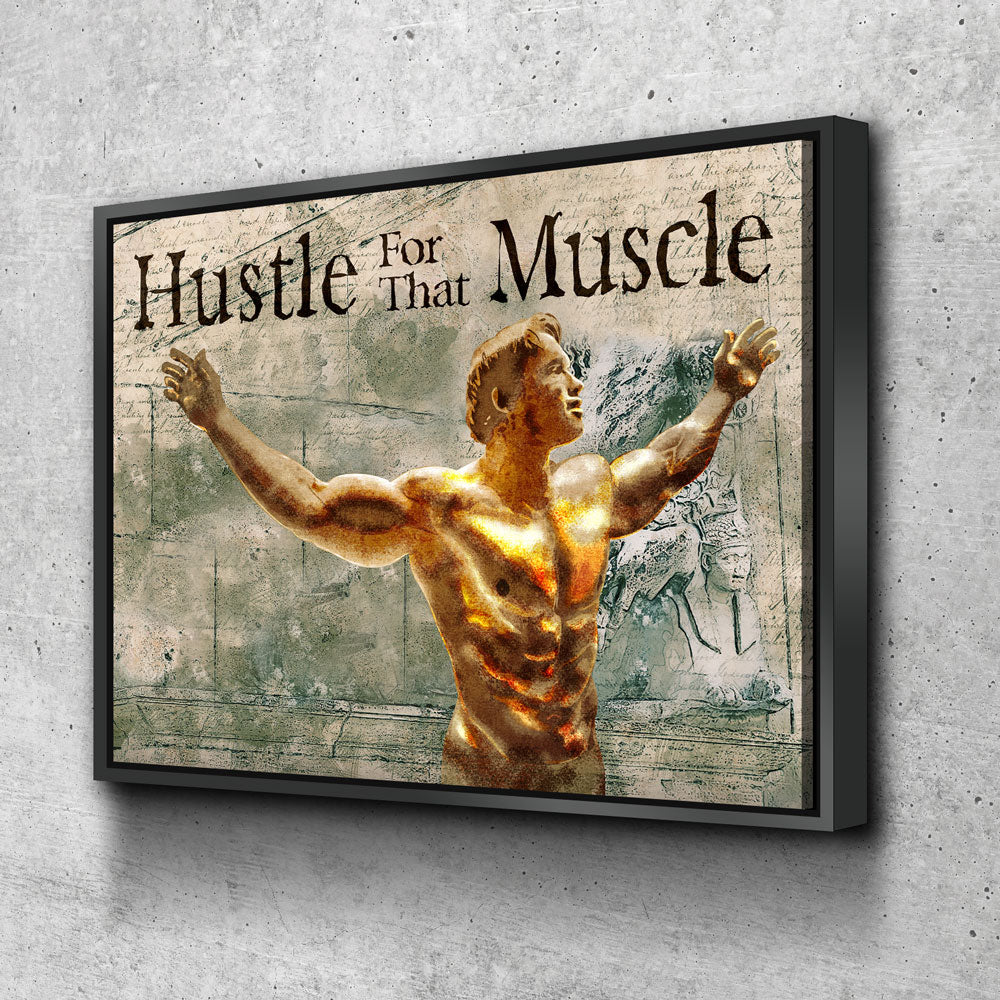 Hustle For That Muscle, Motivational Gym, Fitness, Wall Art Canvas, Gym, Gym Art, Arnold Expo, Arnold, Muscle, Home Gym, Fitness Center