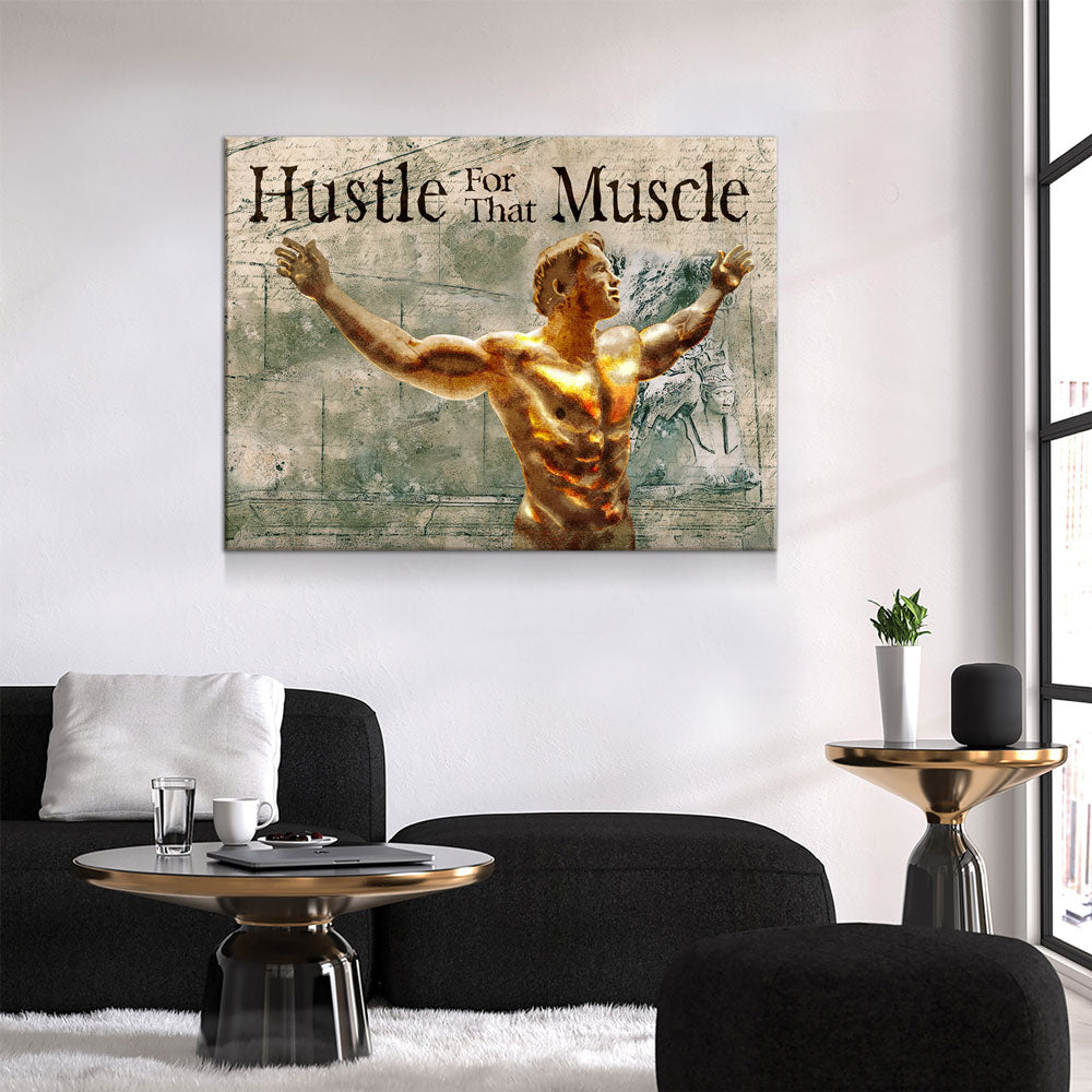 Hustle For That Muscle, Motivational Gym, Fitness, Wall Art Canvas, Gym, Gym Art, Arnold Expo, Arnold, Muscle, Home Gym, Fitness Center