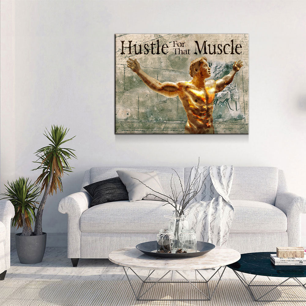 Hustle For That Muscle, Motivational Gym, Fitness, Wall Art Canvas, Gym, Gym Art, Arnold Expo, Arnold, Muscle, Home Gym, Fitness Center