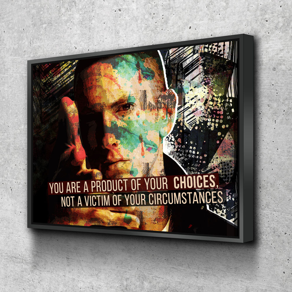 You Are A Product Of Your Choices, Abstract Canvas Wall Art Music Motivational Quote