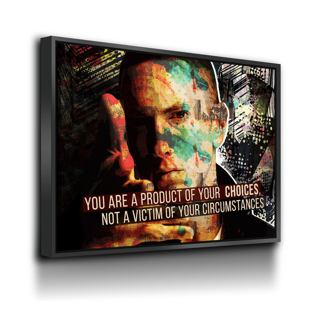 You Are A Product Of Your Choices, Abstract Canvas Wall Art Music Motivational Quote