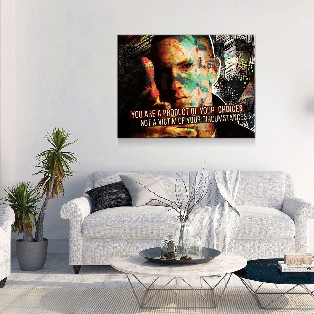 You Are A Product Of Your Choices, Abstract Canvas Wall Art Music Motivational Quote