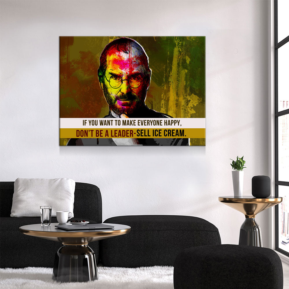 Steve Jobs Quote Abstract Canvas Wall Art Motivational Art If You Want To Make Everyone Happy