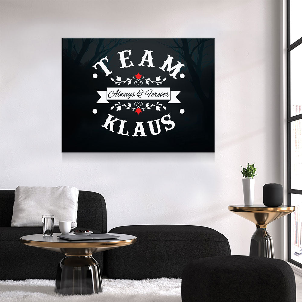 Team Klaus Always & Forever Canvas Wall Art, TVD Team Klaus