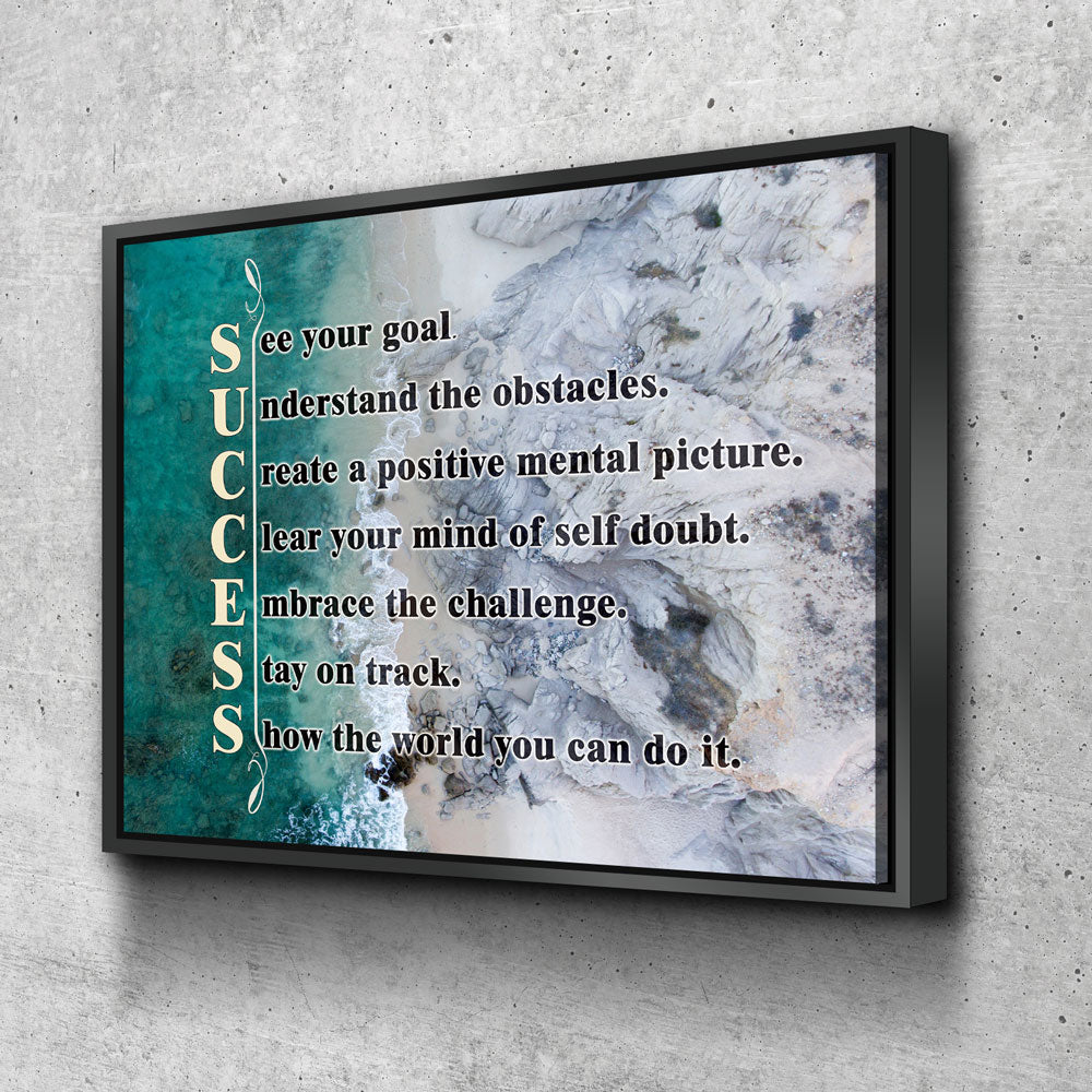 Success Canvas Wall Art, See Your Goal, Understand The Obstacles, Success Quotes, Motivational Wall Art