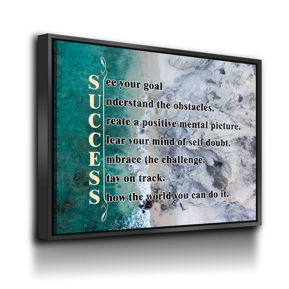 Success Canvas Wall Art, See Your Goal, Understand The Obstacles, Success Quotes, Motivational Wall Art