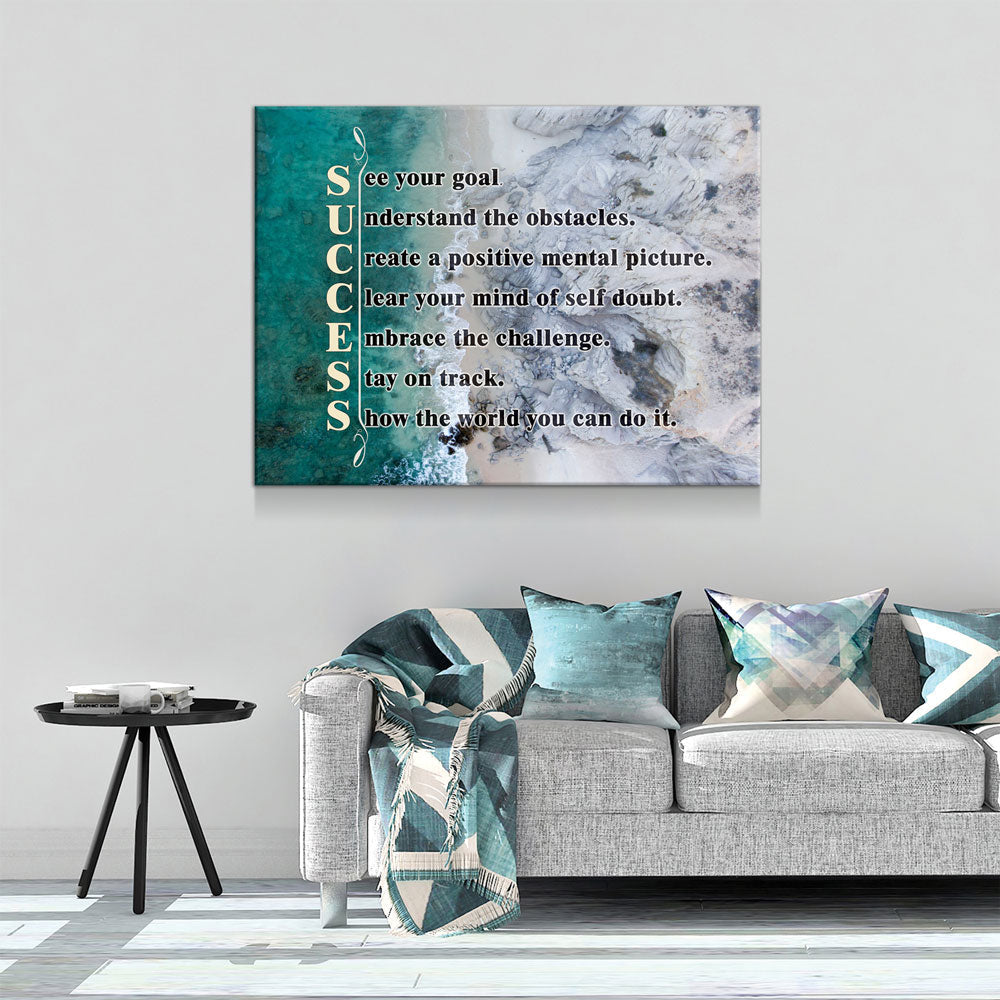 Success Canvas Wall Art, See Your Goal, Understand The Obstacles, Success Quotes, Motivational Wall Art
