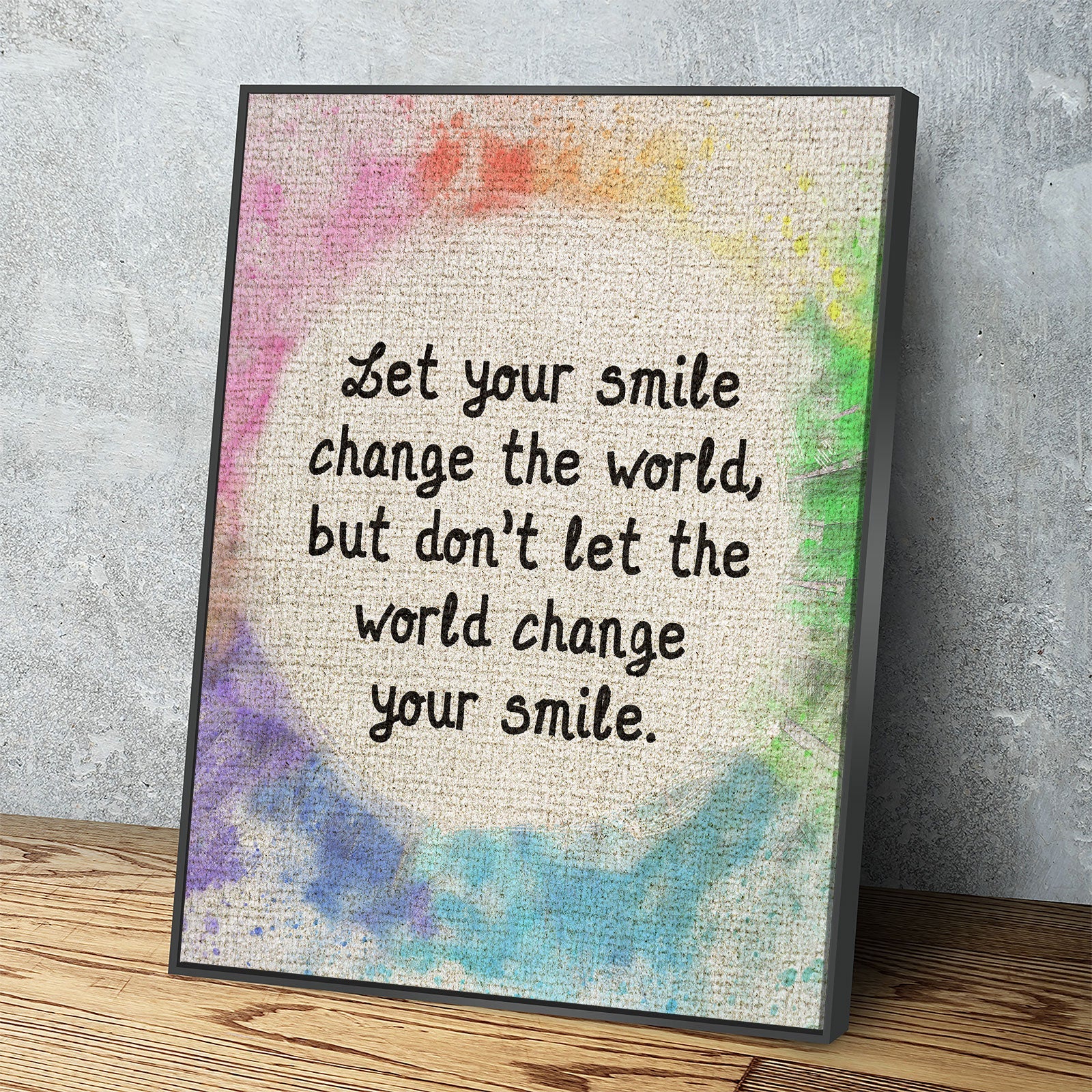Let Your Smile Change The World Canvas Wall Art, Motivational Art, Inspirational Wall Art, Home Decor, Abstract Decor, Gift Art