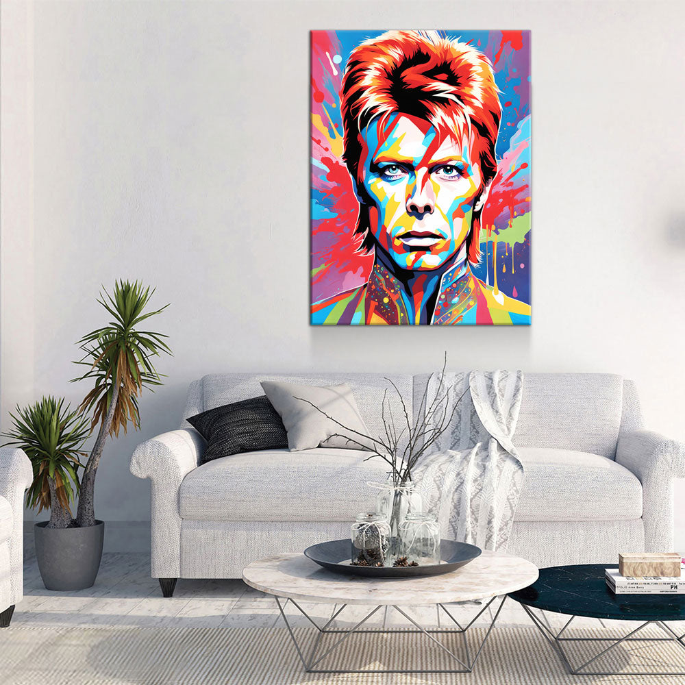 Bowie Canvas Wall Art, Abstract David Bowie Print