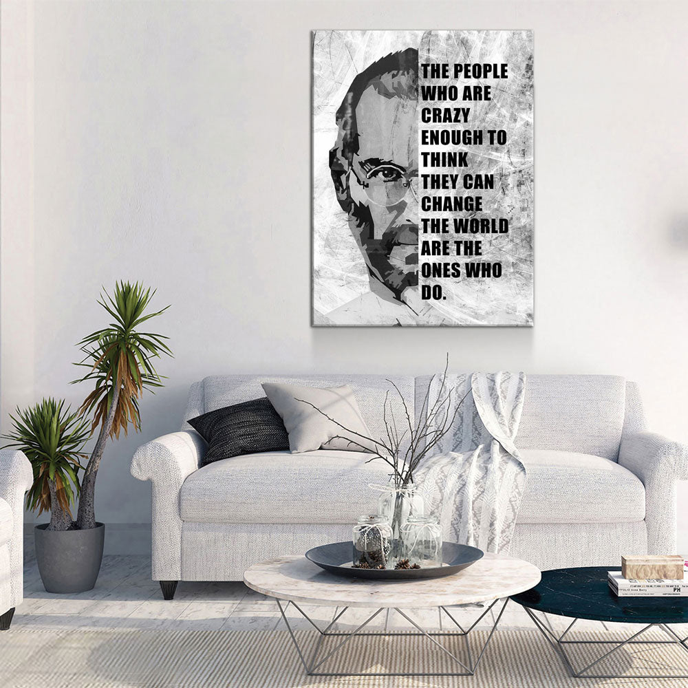 The People Who Are Crazy Enough Canvas Wall Art - Steve Jobs Quote