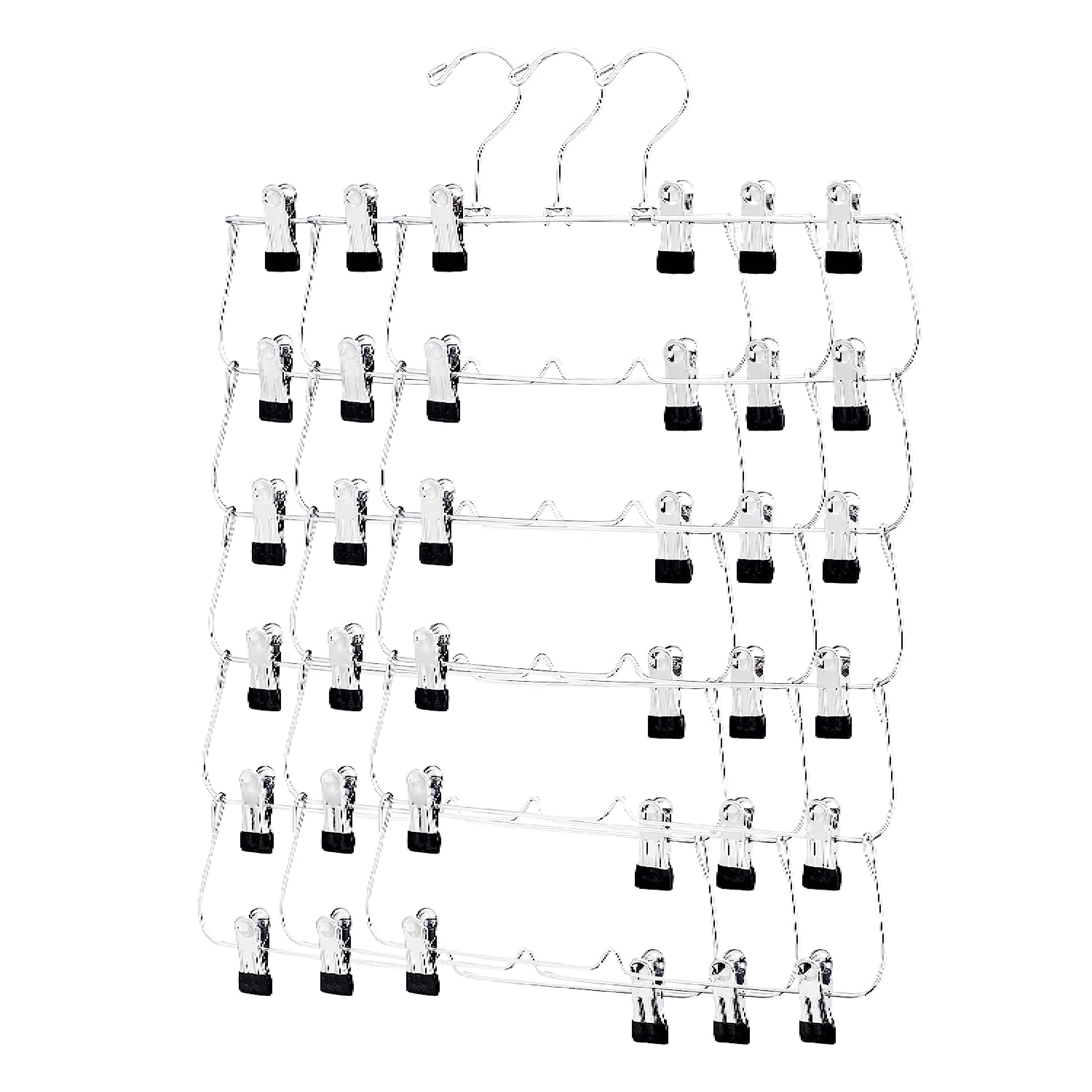 6-Tier Foldable Pants & Skirts Hanger Organizer