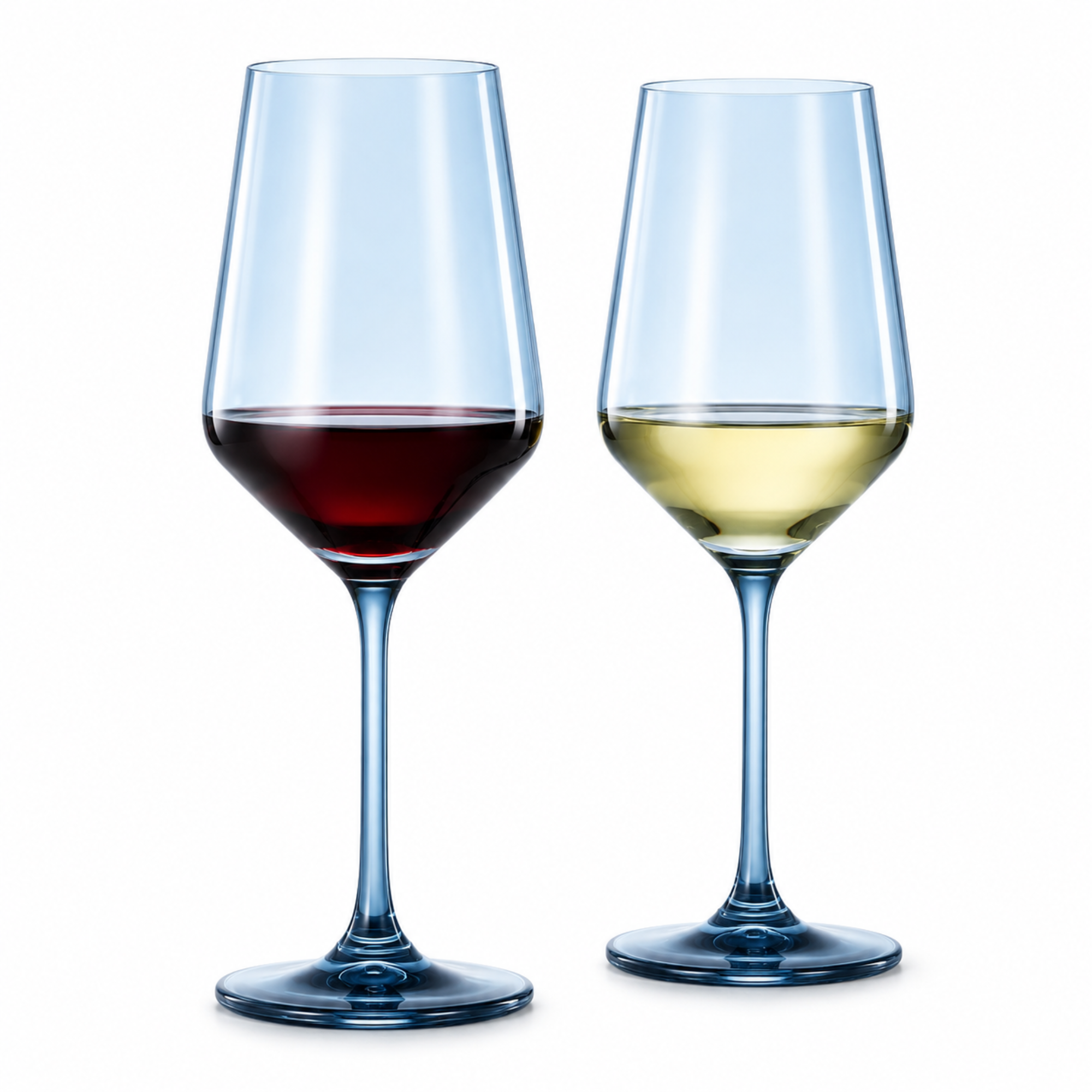 Tonal Stemmed Wine Glassware, Cloudy Blue, Set of 2