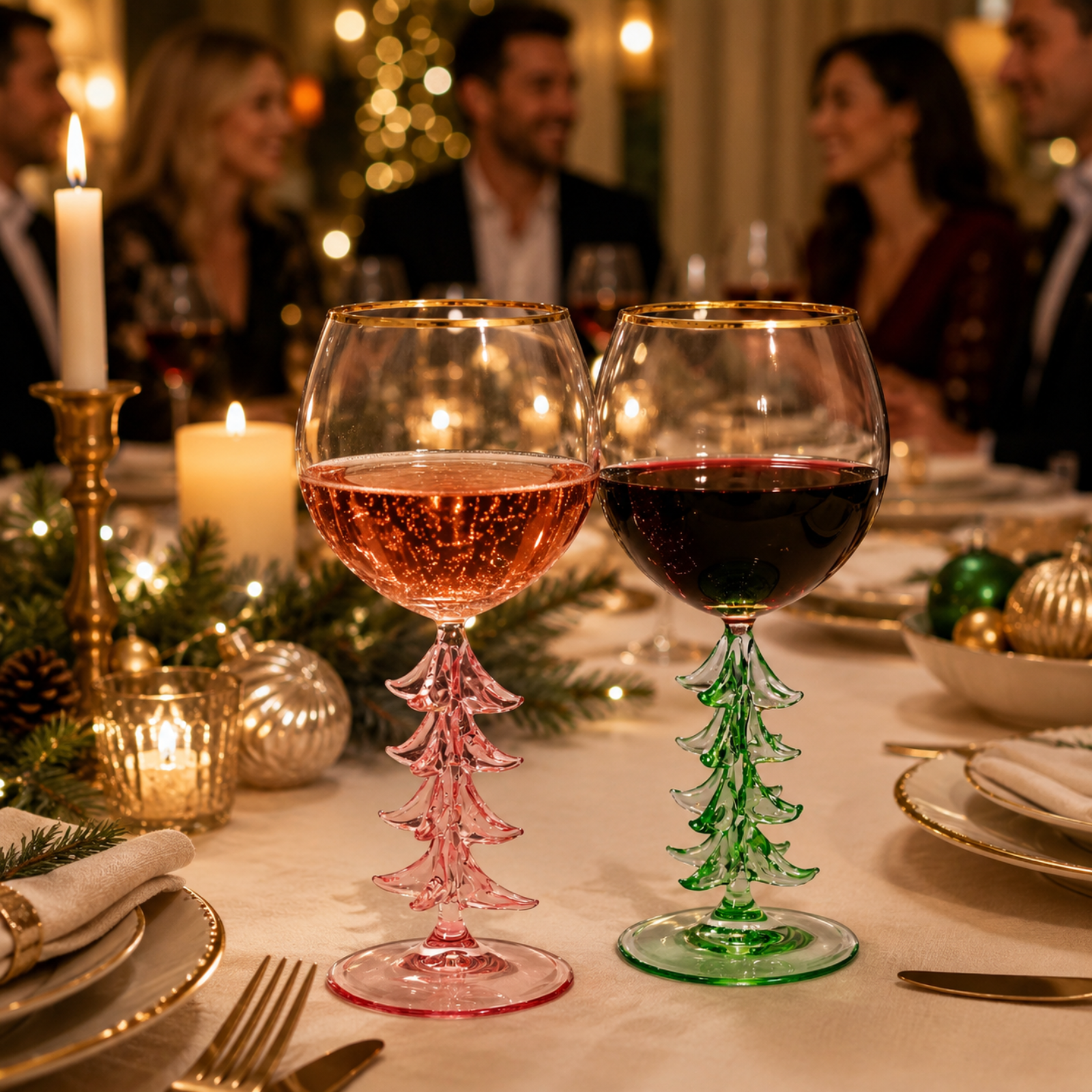 Natale Stemmed Wine Glassware, Set of 2