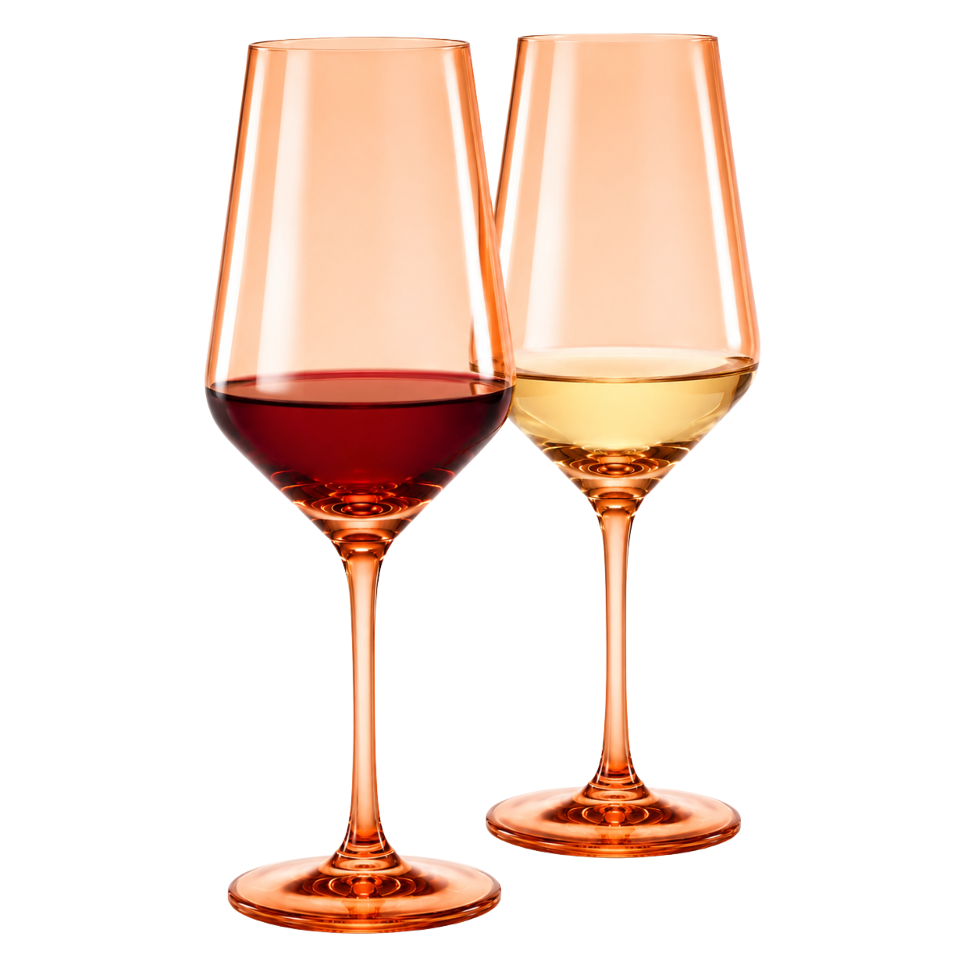 Tonal Stemmed Wine Glassware, Burnt Orange, Set of 2