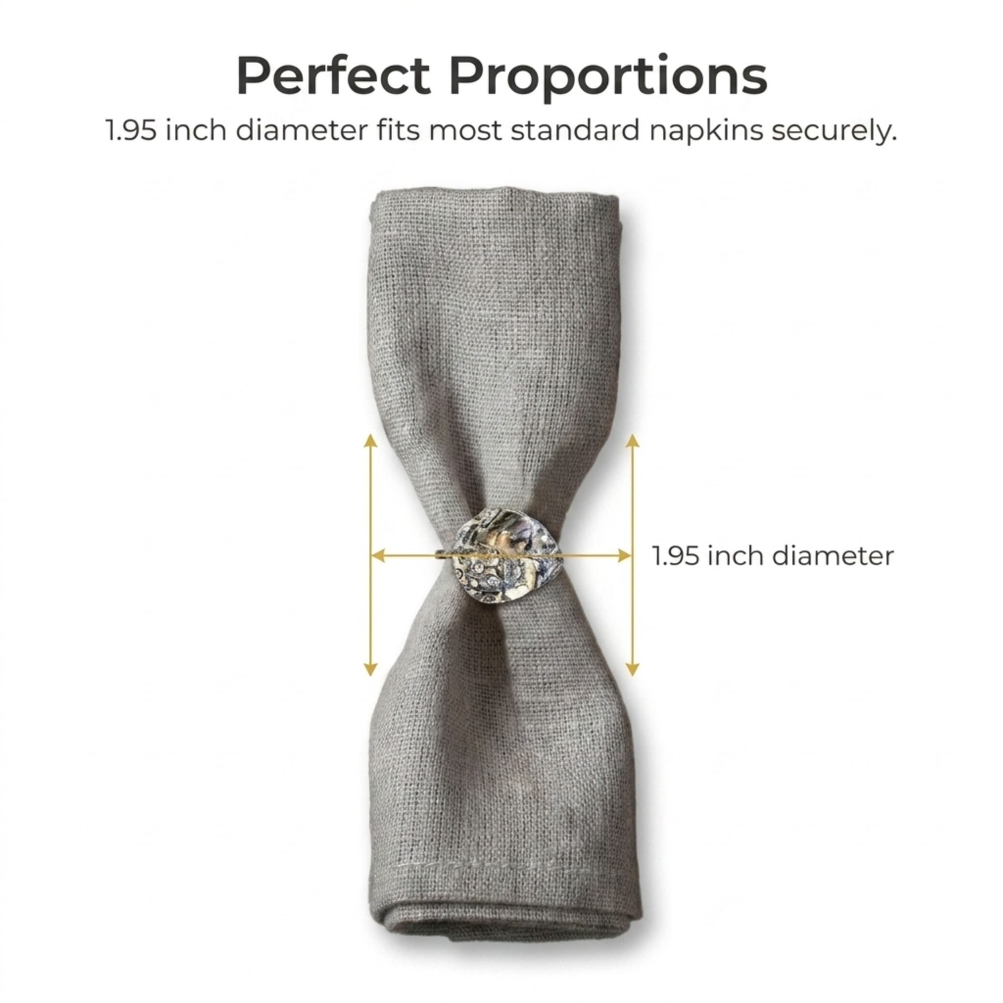 Silver Napkin Rings - Ladybug Design Set of 4 | Nickel Finish Table Decor Accents