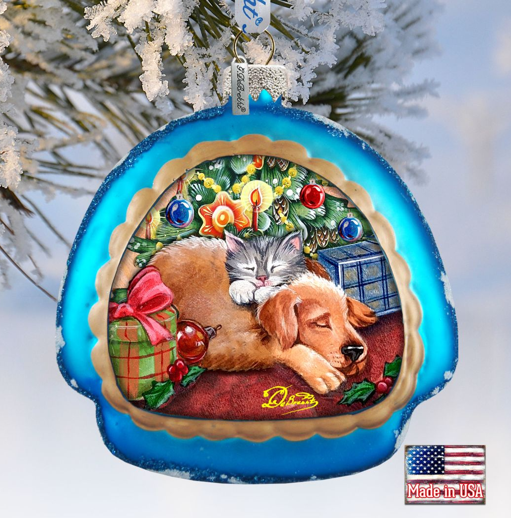 Furry Friends Glass Ornament by G. DeBrekht - Christmas Decor - 756-016