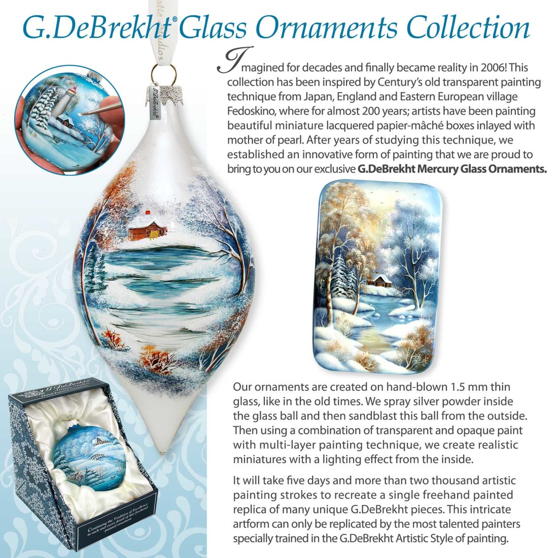 Let Us Adore Him Glass Ornament Limited Edition by D. Gelsinger - Nativity Holiday Decor - 73897-1839