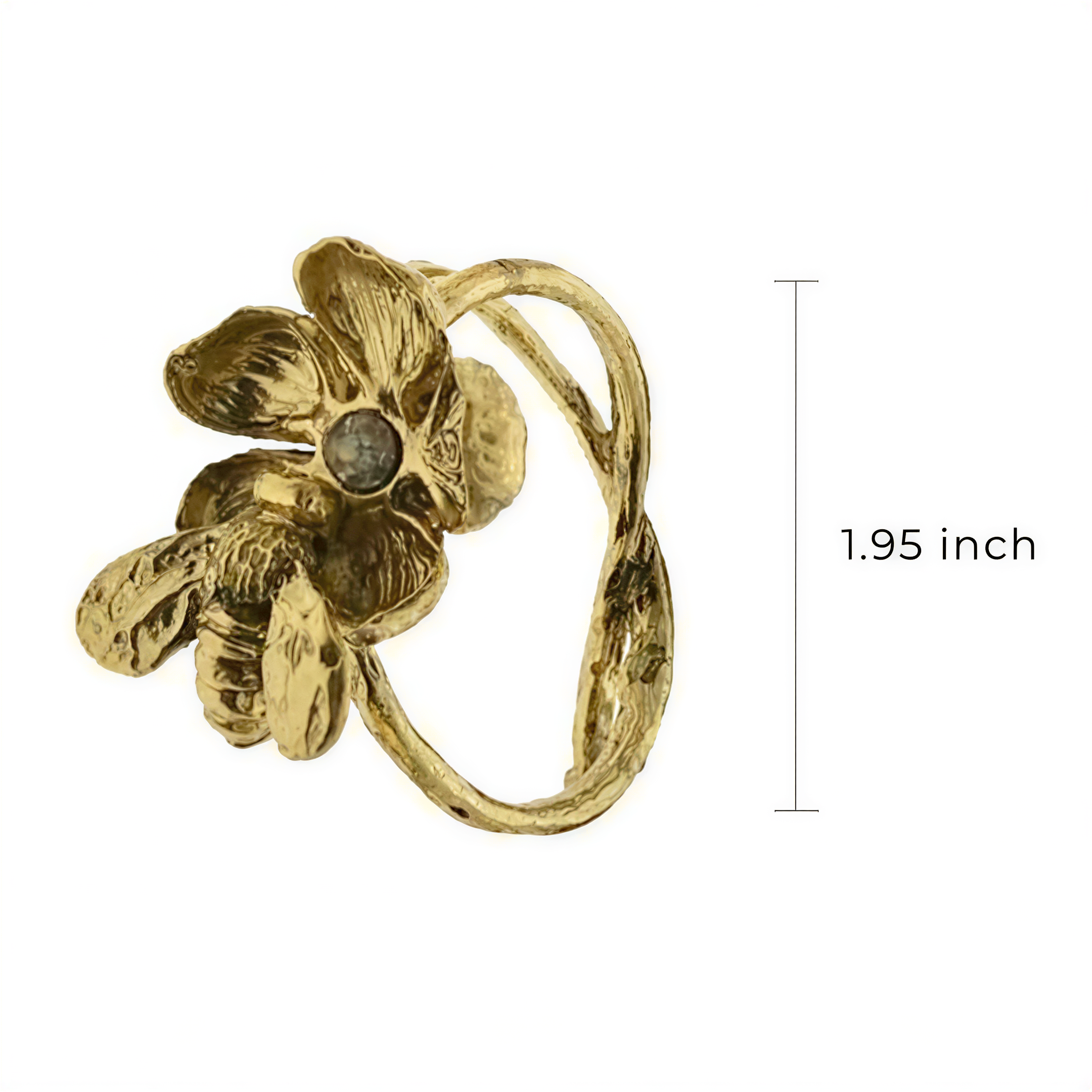 Gold Bee Napkin Rings - Elegant Rust Resistant Napkin Ring Set of 4 for Table Decor