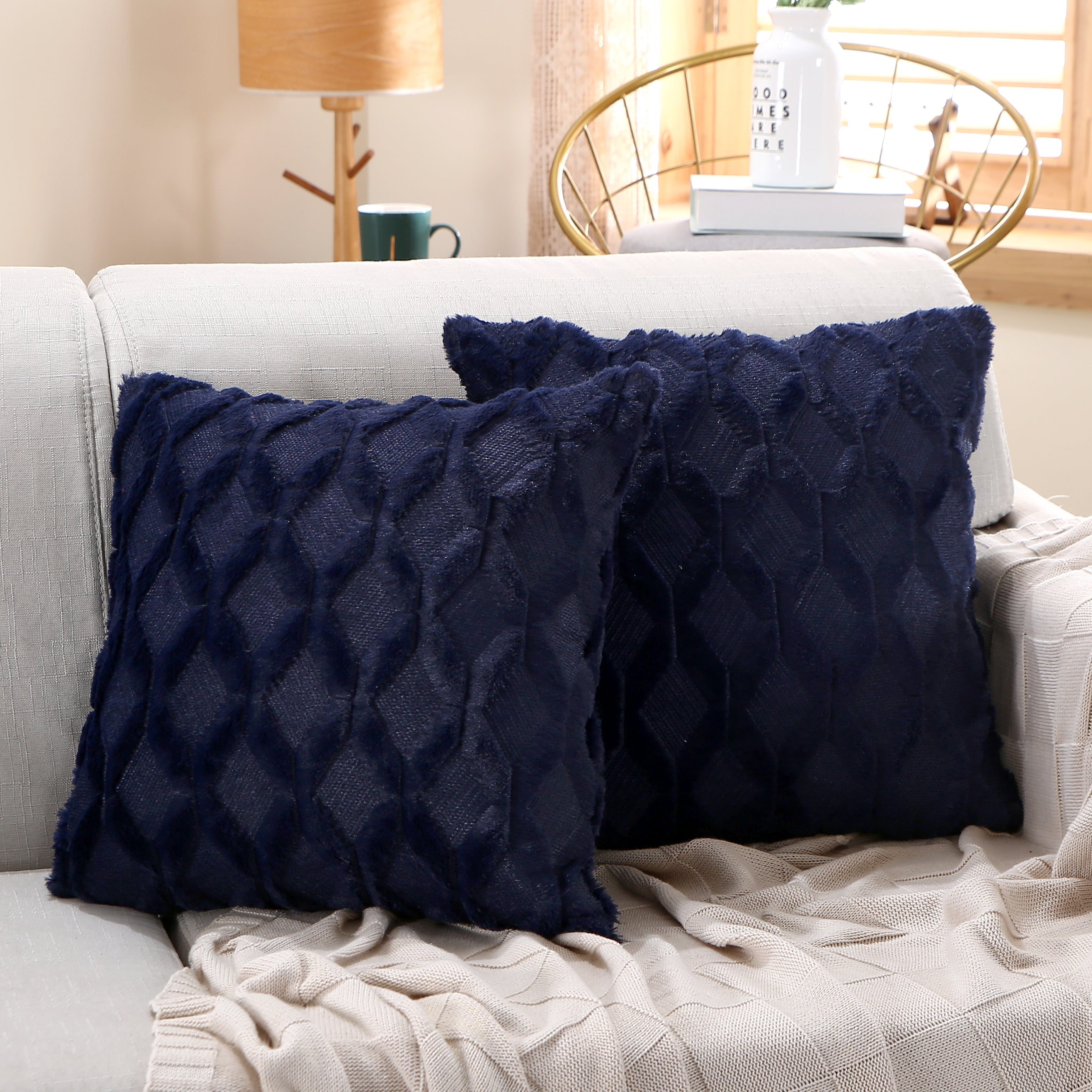 18"x18" Throw Pillow FULL set of cover and insert  Wide Variety of Colors reversable