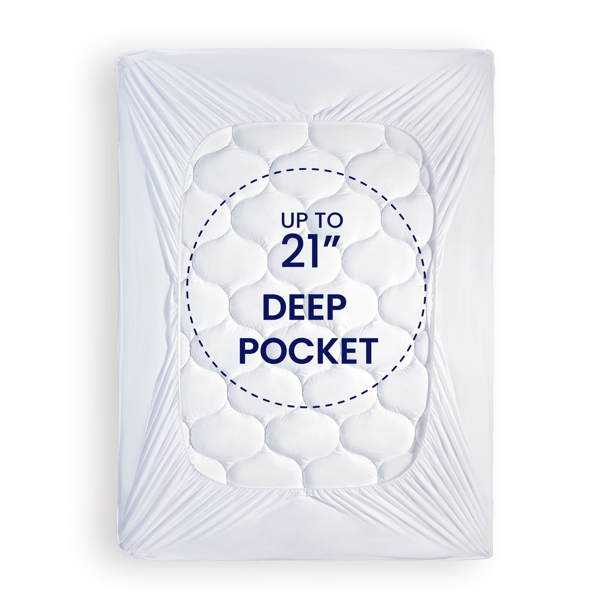 Quilted Fitted Mattress Pad-White