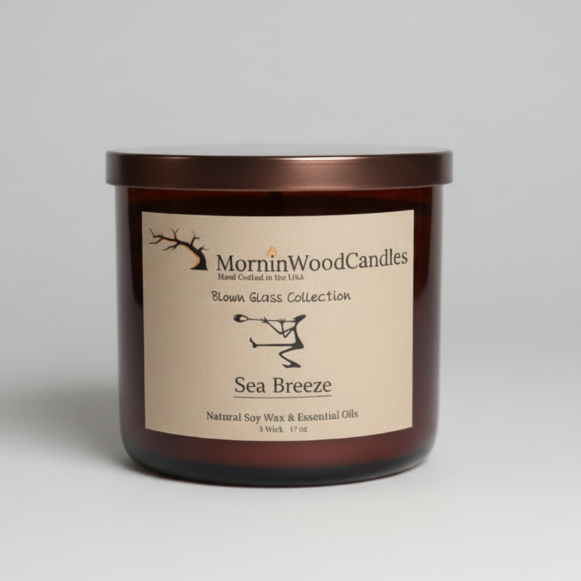Sea Breeze-Soy 3-Wick Blown Glass Collection