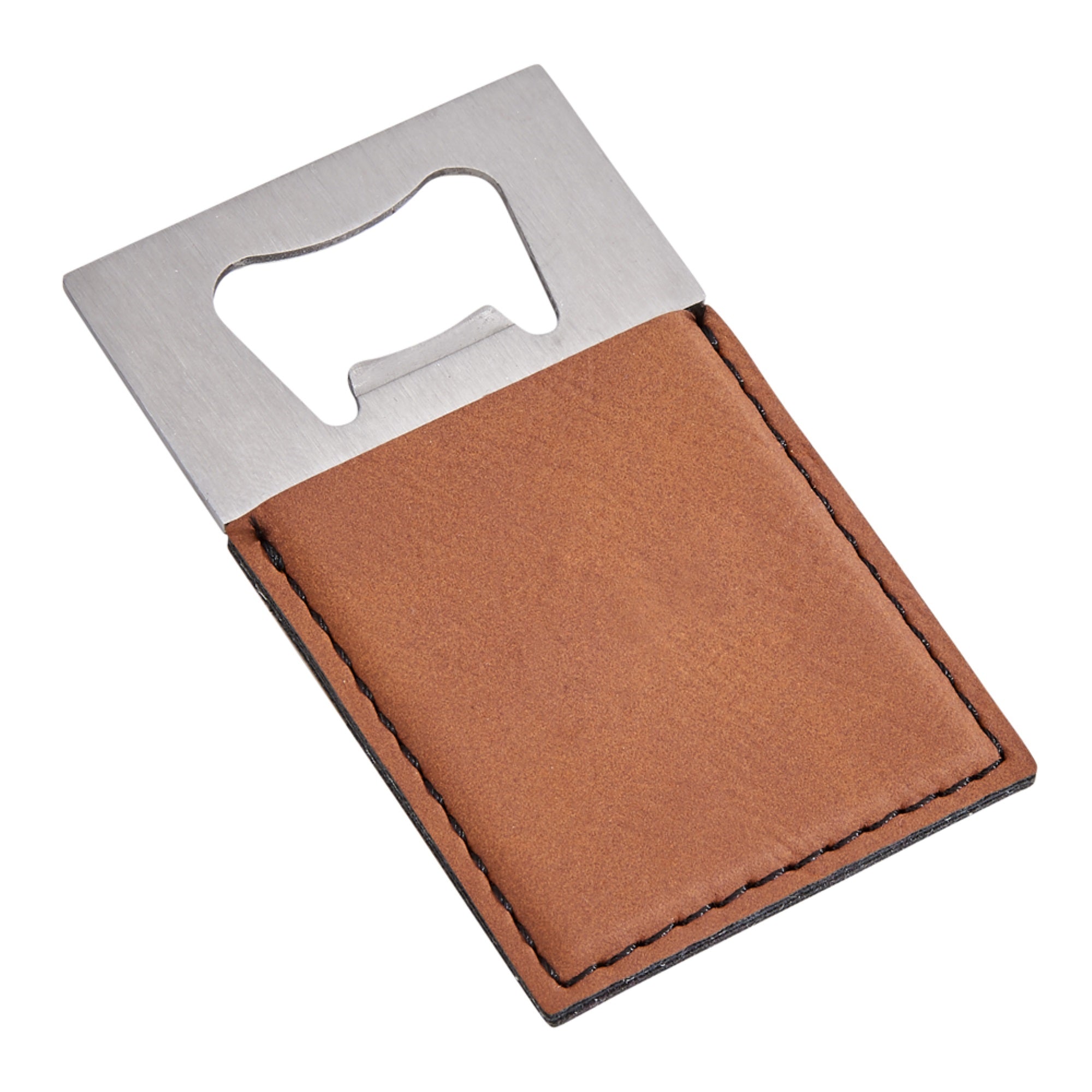 Leatherette Opener Caramel, 3.5'' X 2''