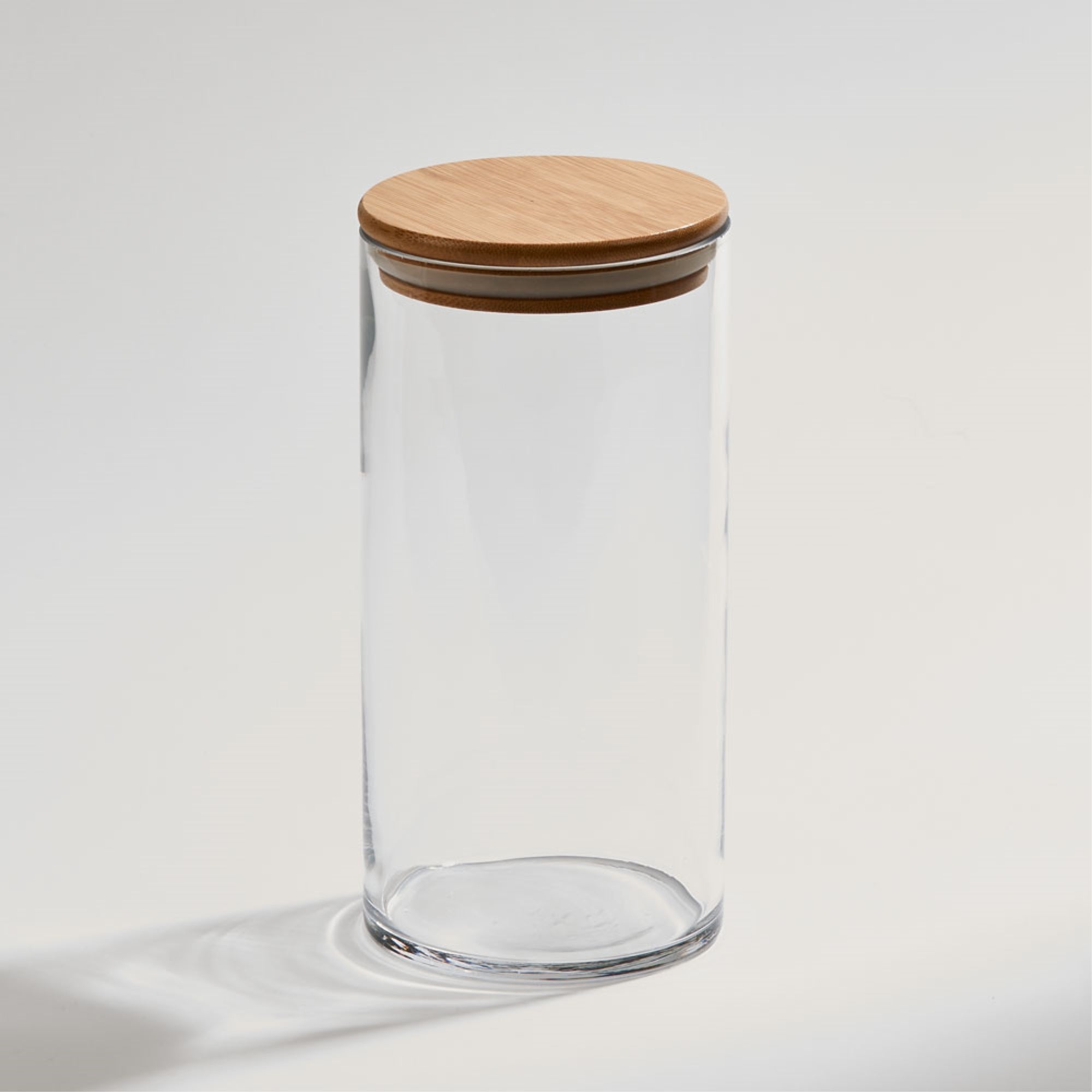 Med Glass Jar With Wood Cover 8.125'' X 4'' D