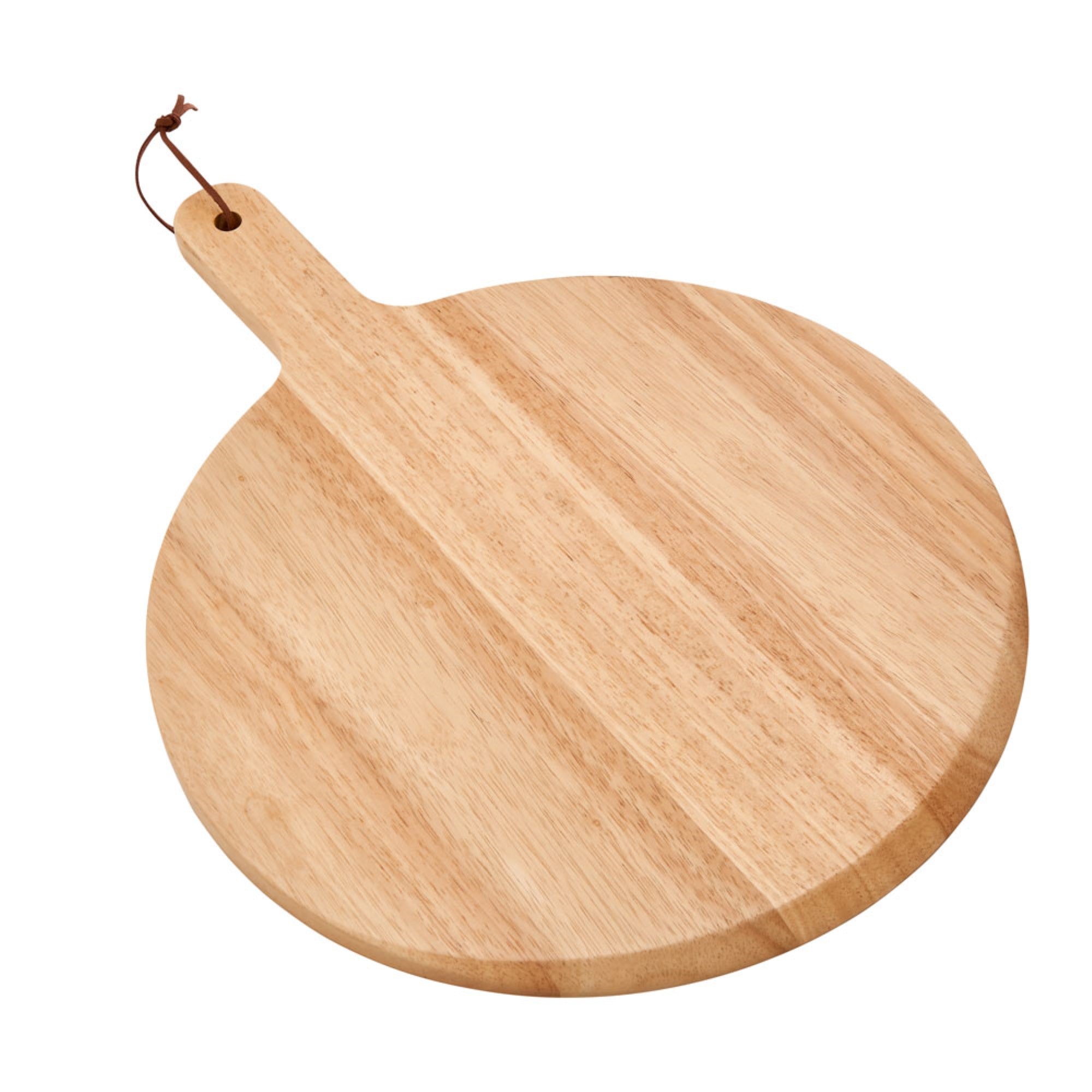 Rubberwood Pizza Board With Handle 13.5''