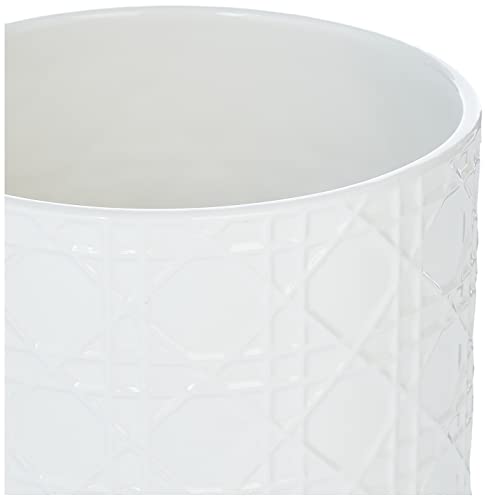 Kassatex Arn-Wb Rattan Wastebin, White