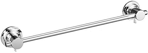 Jiepai 16 Inch Vacuum Suction Cup Towel Bar,Removeable Shower Mat Rod Shower Door Adhesive Towel Bar Suction Towel Rack (Chrome,