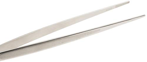 Mercer Culinary 18-8 Stainless Steel Chef Plating Tongs Straight Tip, 9-3/8 Inch