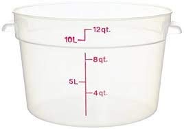 Cambro Camware Bundle 6 &12 Quart Translucent Round Food Storage Containers With Lids And Free Scraper