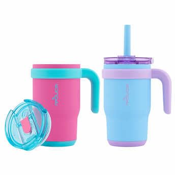 Reduce 14Oz Coldee Tumbler With Handle For Kids Leakproof Insulated Stainless Steel Mug With Lid & Straw Keeps Drinks Cold Up To