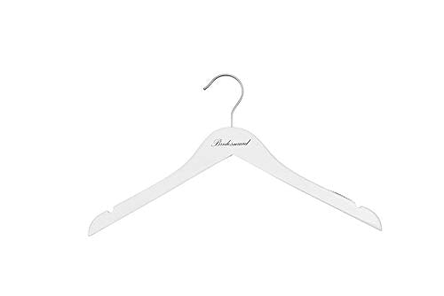 Nahanco Brm20117 Bridal Hanger, White Wood Hanger With Black Imprint (Bridesmaid), 17    (1 Piece)