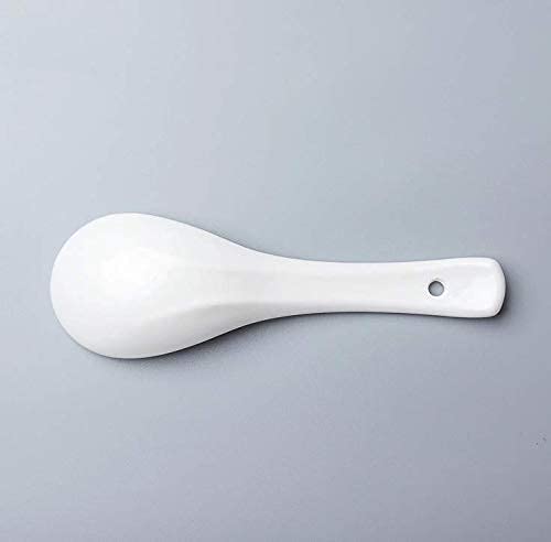 Raincart Latest Ceramic Soup And Dessert Spoon, Microwave Safe - Pack Of 6 (White),L-13 Centimeters