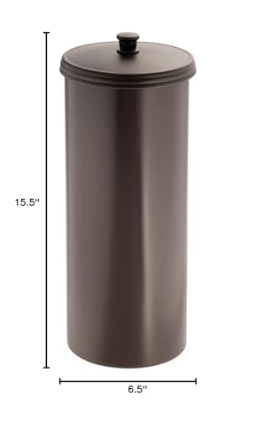 Idesign Plastic Toilet Tissue Holder Stand, The Kent Collection - Hold 3 Rolls Of Toilet Paper, 6.5 X 15.5, Bronze