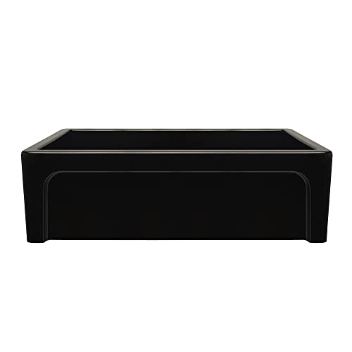 Whitehaus Collection Whq5550-Black Glencove 33'' Front Apron Fireclay Kitchen Sink, Black